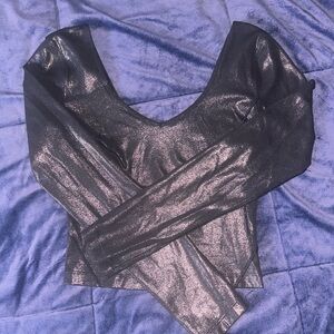 Lululemon Activewear glitter/metallic  black long sleeve